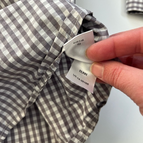 Untuckit Dunn Gray Checkered Long Sleeve Top Button Up Shirt Size Large - Picture 5 of 7
